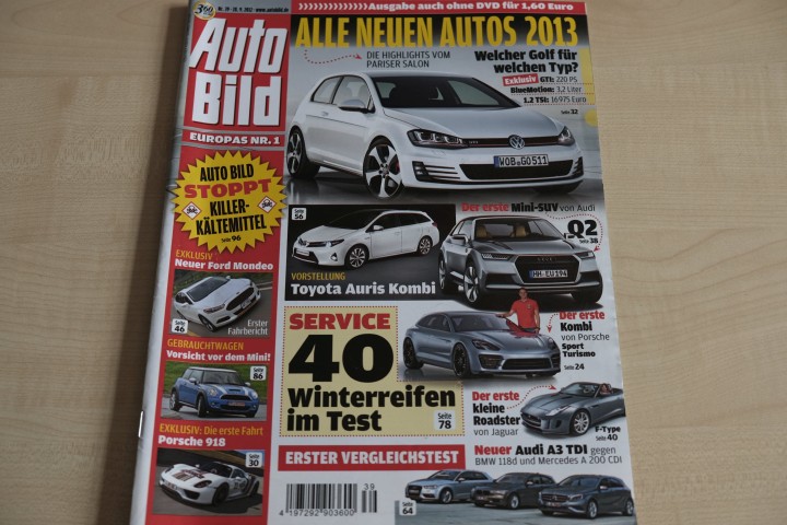 Deckblatt Auto Bild (39/2012)